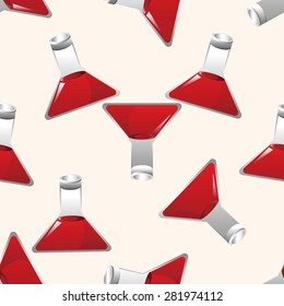 Test tubes and beakers , cartoon seamless pattern background