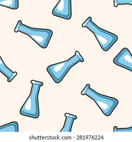 Test tubes and beakers , cartoon seamless pattern background