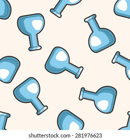 Test tubes and beakers , cartoon seamless pattern background
