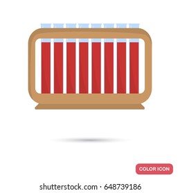 Test tubes with blood test color flat icon for web and mobile design