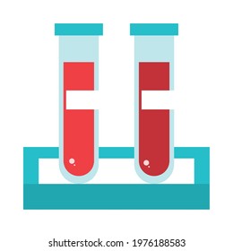 test tubes blood on rack