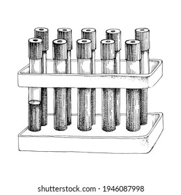 Test tubes with blood samples in holder