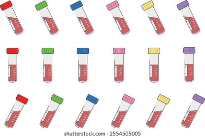 
test tubes for blood tests with different caps
