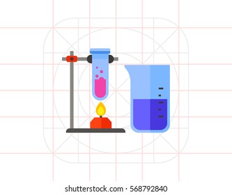 Test Tubes as Chemistry Concept Icon