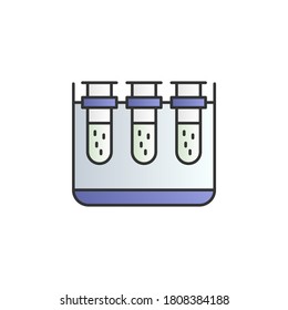 Test tubes color gradient vector icon