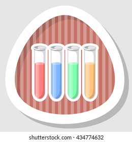 Test tubes colorful icon