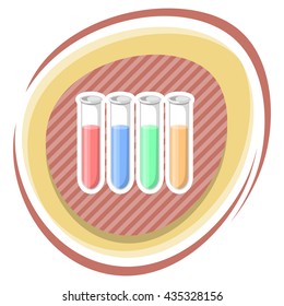 Test tubes colorful icon