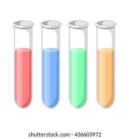 Test tubes colorful icon
