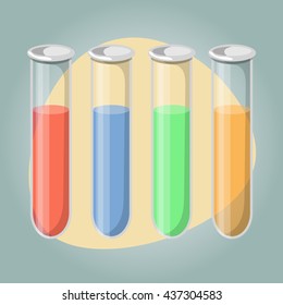 Test tubes colorful icon