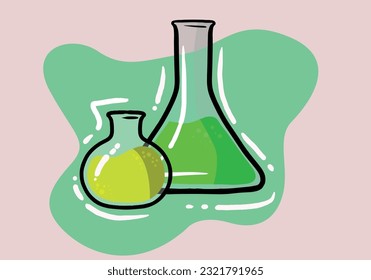 Test tubes colorful vector icon. Chemistry lab flask, science symbol.