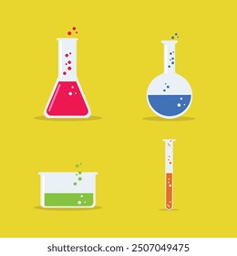 Test tubes with different substances in them