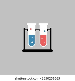 Test tubes education icon vector design on gray background