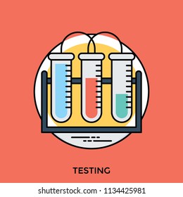 Test tubes flat icon design for laboratory research concept