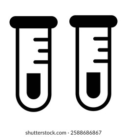 Test Tubes Glyph Icon Design For Personal And Commercial Use