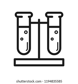 Test tubes with handle icon. Science lab concept, simple flat design. Isolate on white background.