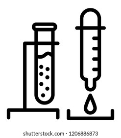 Test tubes icon design for laboratory research concept