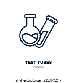 test tubes icon from education collection. Thin linear test tubes, medical, laboratory outline icon isolated on white background. Line vector test tubes sign, symbol for web and mobile