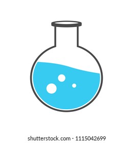 Test tubes icon. Flask with blue liquid. Element of medical, chemistry lab equipment set. Medicine. Vector illustration.