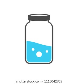 Test tubes icon. Flask with blue liquid. Element of medical, chemistry lab equipment set. Medicine. Vector illustration.