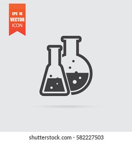 Test tubes icon in flat style isolated on grey background. For your design, logo. Vector illustration.