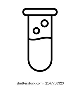 Test Tubes Icon. Line Art Style Design Isolated On White Background