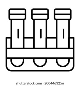 Test tubes icon in linear design, experiment tubes