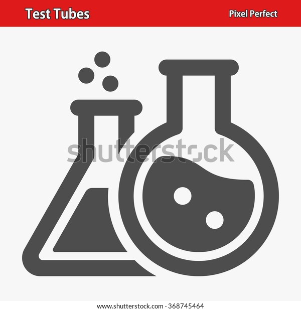テストチューブのアイコン 大きい解像度と小さい解像度の両方に最適化された プロフェッショナルなピクセルに最適なアイコン Eps 8形式 のベクター画像素材 ロイヤリティフリー