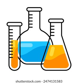 Test tubes icon. Science item. Medical concept image.