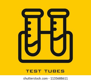 Test tubes icon signs