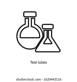 Test tubes icon vector on white background. Black icon illustration