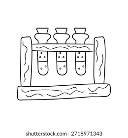 Icono de tubos de prueba con fondo blanco Vector Ilustración de stock