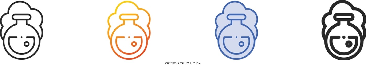 tubos de ensaio icon.Thin Linear, gradiente, azul traço e negrito estilo design isolado no fundo branco