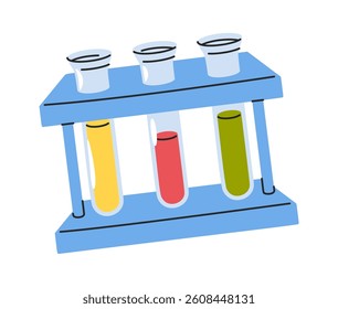 Test tubes laboratory holder hand-drawn