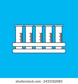 Test tubes for laboratory icon. Glass flasks