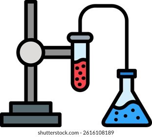 Test Tubes Line Filled Vector Icon Design