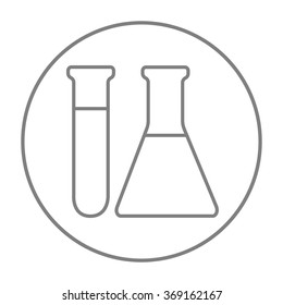 Test tubes line icon.
