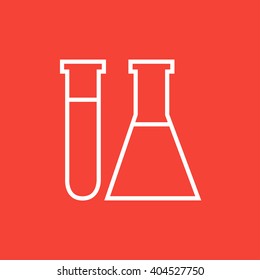 Test tubes line icon.