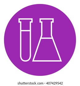 Test tubes line icon.