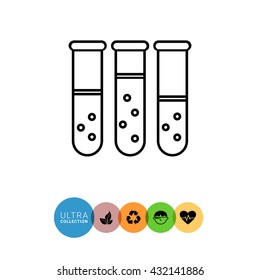 Test Tubes Line Icon