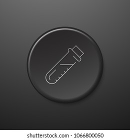 Test Tubes Line Icon. Black Push-Button