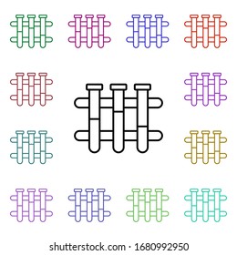 Teströhren folgen dem mehrfarbigen Symbol. Einfache dünne Linie, Umrissvektor für Krankenhaussymbole für i und ux, Website oder mobile Anwendungen