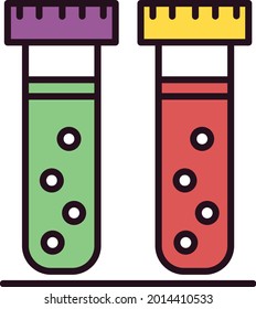 Test Tubes Linear Vector Icon Design