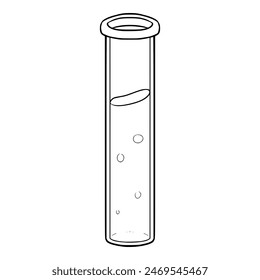 test tubes with liquid illustration hand drawn outline