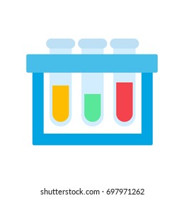 Test tubes with liquid on a stand
