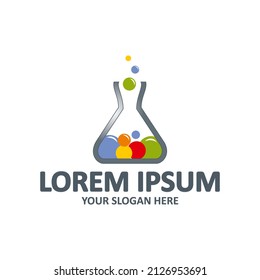 Test tubes logo Design Template. Chemical laboratory logo icon. 