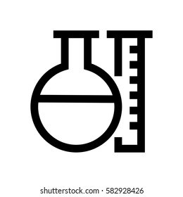 Test tubes mini line, icon, background and graphic. The icon is black and white, linear  flat, vector, pixel perfect, minimal, suitable for web and print. 