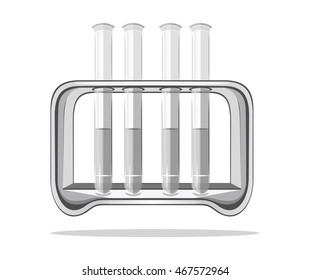 Test tubes. Monochrome icon. Vector illustration isolated on white background