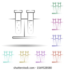 Test tubes in multi color style icon. Simple thin line, outline vector of biology icons for ui and ux, website or mobile application