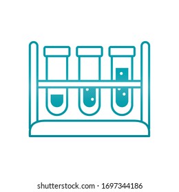 Teströhren auf Standsymbol, weißer Hintergrund, Farbverlauf-Stil, Vektorillustration