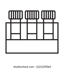 test tubes on stand on white background